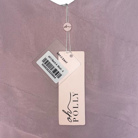 Oh Polly ADELITA Asymmetric Multi Strap Ruffle Detail Mini Dress in Blush NWT - Picture 8 of 15